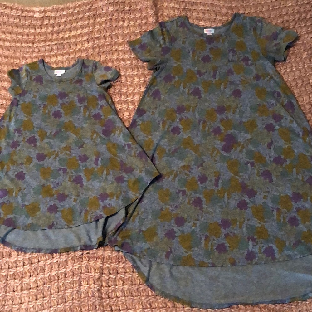 EUC LulaRoe Mommy and Me Carly and Scarlett set